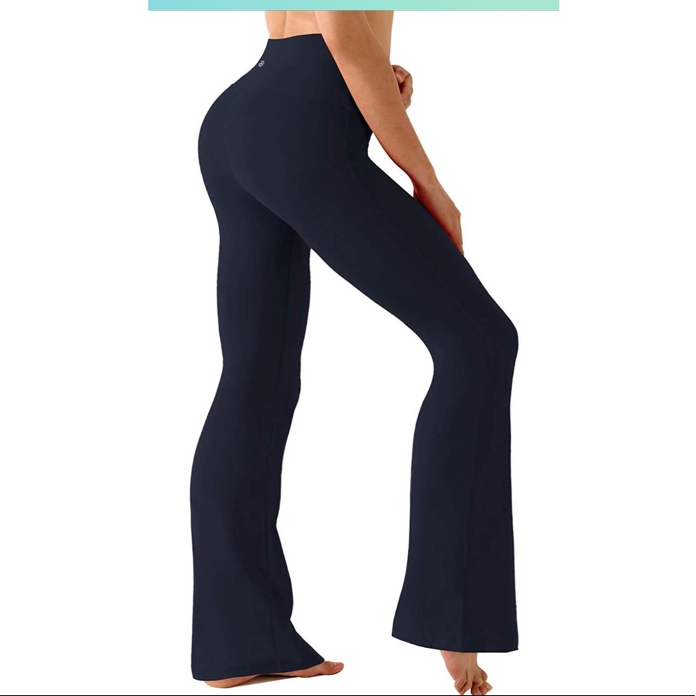 Navy Blue high waisted yoga bootleg pants